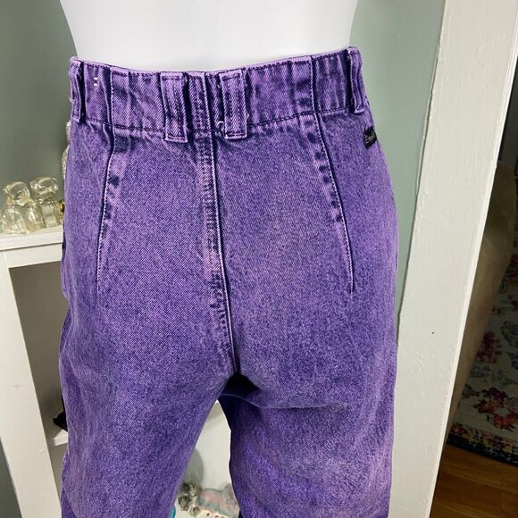 Vintage 80s 90s Wrangler Silver Lake Acid Wash Purple Jeans Western Bareback 26" - Picture 3 of 12
